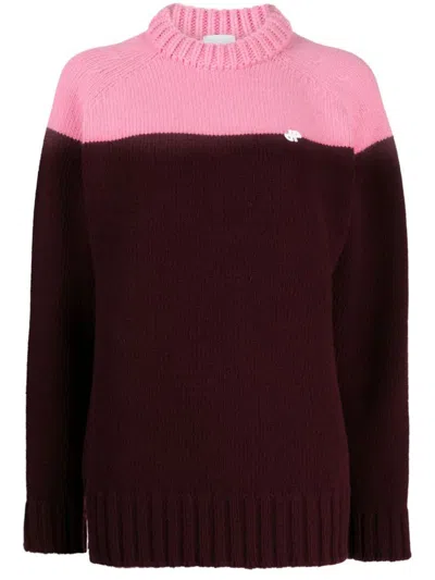 PATOU PATOU WOOL TWO-TONE KNITTED JUMPER
