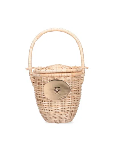 Patou Woven "bucket" Bag – Beige In Neutrals