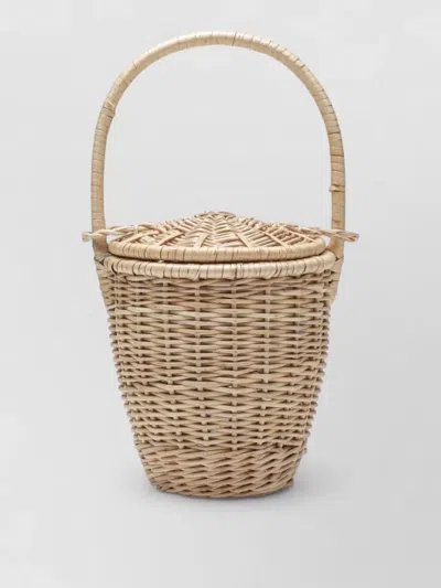 Patou Woven Bucket Bag Round Handle Design