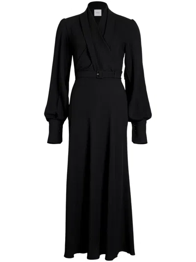 Patou Wrap-bodice Maxi Dress In Black