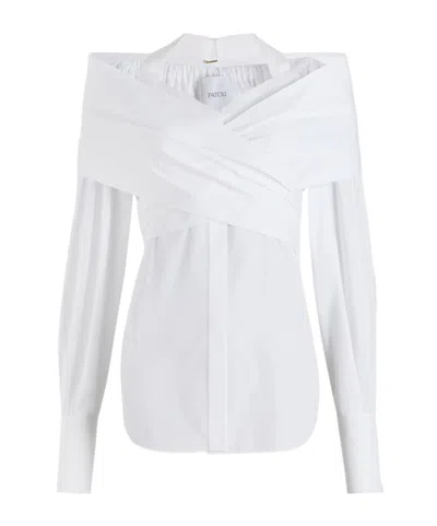 Patou Wrap-detail Shirt In White