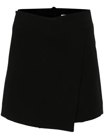 Patou Wrapped Mini Skirt In Black