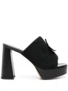 Patou X Bettina Vermillon Padded Anita 110mm Mules In Black