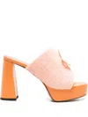Patou X Bettina Vermillon Anitta 110mm Mules In Orange