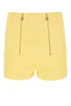Patou Yellow Tailored Shorts With Double Zip In Cotton Blend Woman