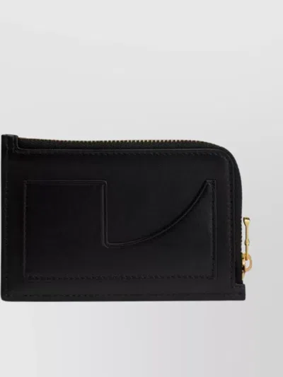 Patou Zip Card Holder Gold-tone Hardware