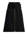 Patou Midi Skirt With Zipper And Belt In Black