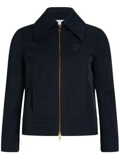 Patou Zip-front Jacket In Blue