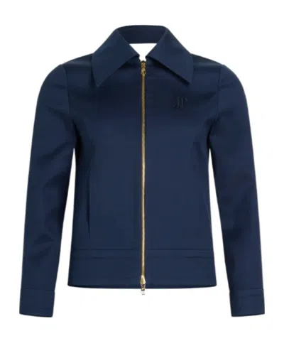 PATOU ZIP-UP CROPPED TWILL JACKET