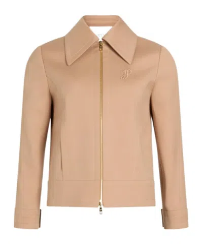 PATOU ZIP-UP CROPPED TWILL JACKET