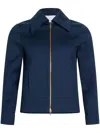 Patou Zip-up Cropped Twill Jacket In Blue