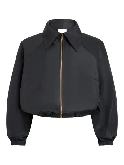 Patou Zipped Bomber Jacket In Black