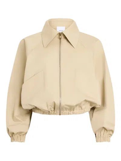 Patou Zipped Collared Bomber In Neutral