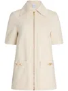 Patou Beige Zipped Denim Mini Dress In Neutrals