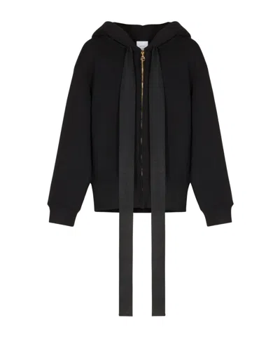 Patou Zippered Hoodie In Black