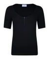 Patou Geripptes T-shirt Aus Bio-baumwolle In Black