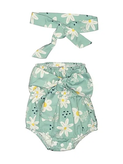 Pre-owned Patpat Babies' Short Sleeve Outfit In Teal