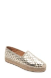 Patricia Green Abigail Espadrille Slip-on In Gold Quilted Leather