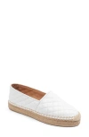 Patricia Green Abigail Espadrille Slip-on In White Quilted Leather