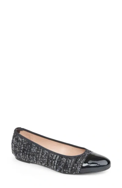 Patricia Green Adele Cap Toe Wedge Pump In Navy Tweed/black Patent