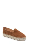 Patricia Green Avery Platform Epsadrille Flat In Cognac Suede