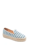 Patricia Green Avery Platform Epsadrille Flat In Navy Striped Canvas