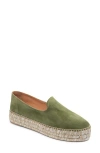 Patricia Green Avery Platform Epsadrille Flat In Olive Suede