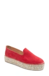 Patricia Green Avery Platform Epsadrille Flat In Red Suede