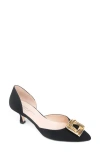 Patricia Green Bella D'orsay Pointed Toe Kitten Heel Pump In Black