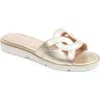 Patricia Green Boca Sandal In Gold Leather
