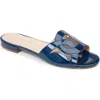 Patricia Green Boca Sandal In Navy Patent