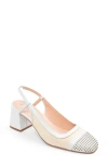 Patricia Green Brooks Perforated Slingback Pump In Natural/white