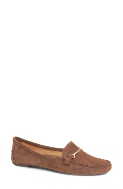 Patricia Green Caroline Moc Toe Bit Loafer In Chocolate Suede