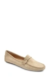 Patricia Green Caroline Moc Toe Bit Loafer In Gold Suede