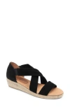 Patricia Green Eliza Platform Wedge Espadrille Sandal In Black Suede