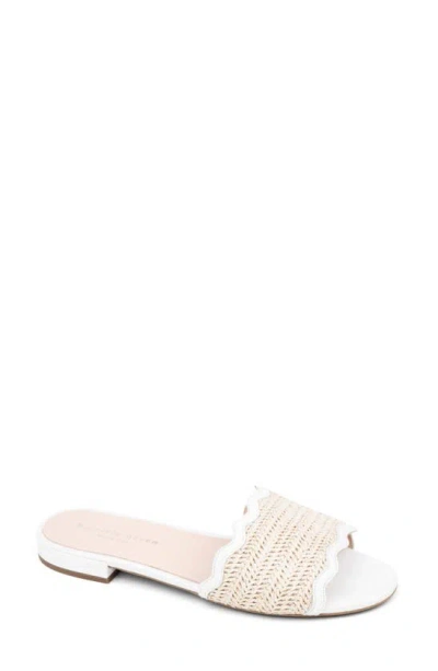 Patricia Green Emma Raffia Slide Sandal In White