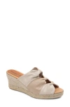 Patricia Green Ginger Espadrille Platform Wedge Slide Sandal In Natural/tan