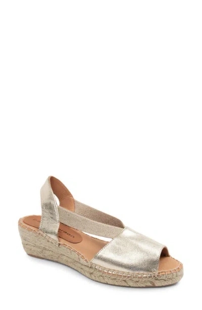 Patricia Green Gracie Espadrille Wedge Sandal In Gold Leather