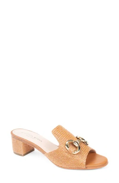 Patricia Green Harlow Horsebit Block Heel Slide Sandal In Brown