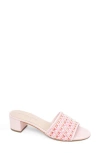 Patricia Green Harper Raffia Block Heel Sandal In Blush Pink