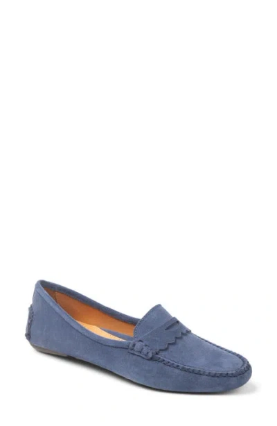 Patricia Green Janet Scalloped Driving Loafer In Blue