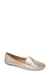 Patricia Green Janet Scalloped Penny Loafer Driving Shoe In Gold