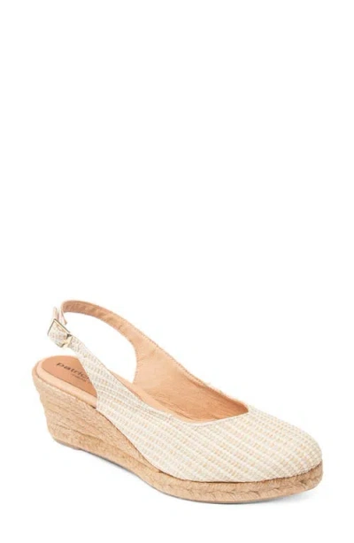 Patricia Green Poppy Slingback Espadrille Wedge In White
