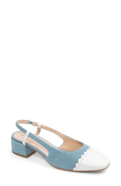 Patricia Green Preston Slingback Slinback Sandal In Denim/white