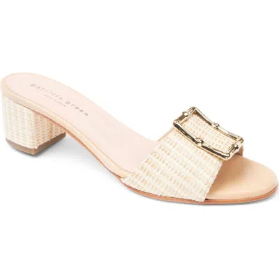 Patricia Green Riviera Bamboo Buckle Block Heel Slide Sandal In Neutral