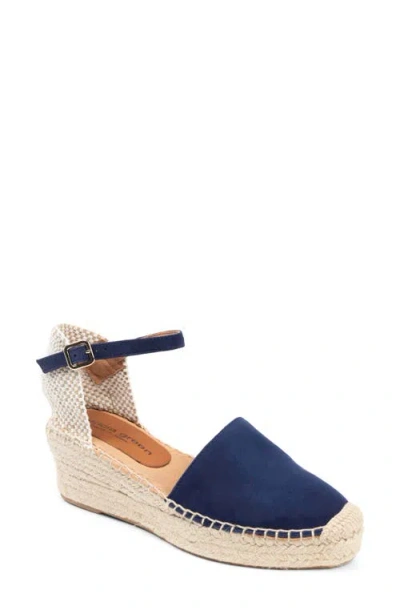 Patricia Green Sahara Ankle Strap Espadrille Wedge In Blue
