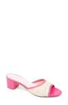 Patricia Green Sienna Raffia Slide Sandal In Hot Pink