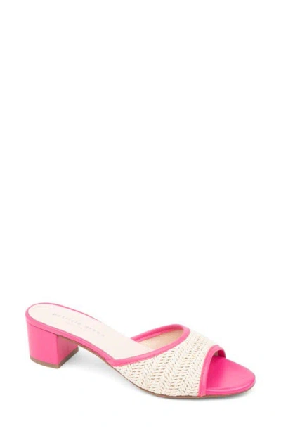 Patricia Green Sienna Raffia Slide Sandal In Hot Pink