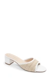 Patricia Green Sienna Raffia Slide Sandal In White