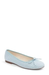 Patricia Green Skim Ballerina Flat In Sky Blue Perforated
